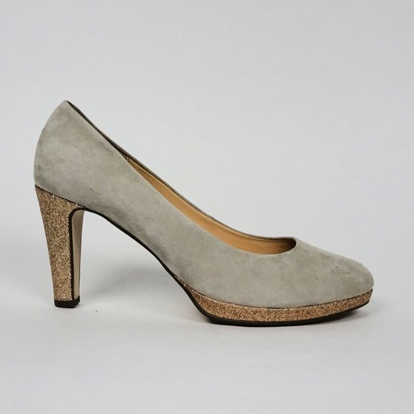 Gabor 61.270 Glitter Stone Gray Suede Leather High Heel Pumps Shoes 9 40 Sparkle - Picture 3 of 7
